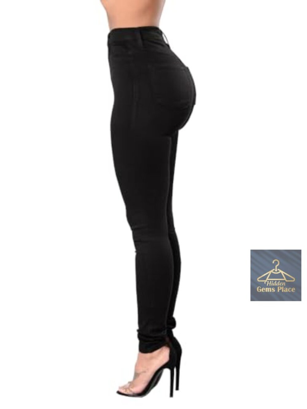 High Waist Skinny Jeans for Women Stretchy Ripped Denim Pants - Picture 5 of 6
